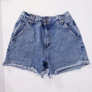 Fashion‎ Nova High Waist Baggy Raw Hem Shorts Size 9